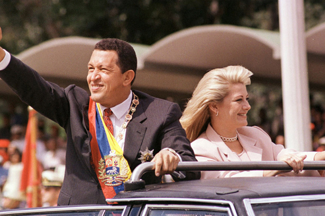 Hugo Chavez and his wife, Marisabel