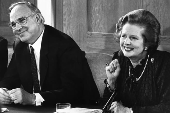 Helmut Kohl and Margaret Thatcher