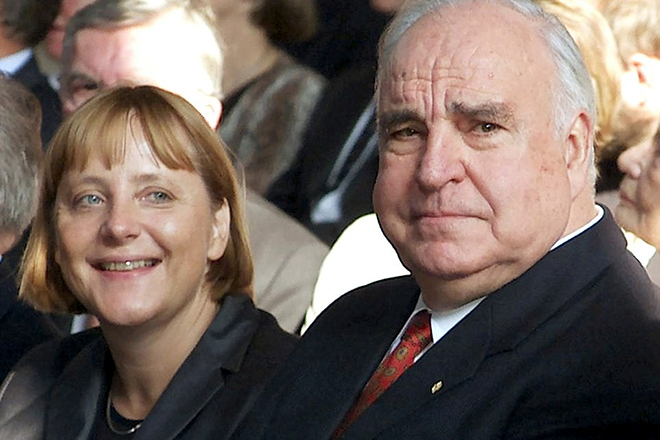Helmut Kohl and Angela Merkel