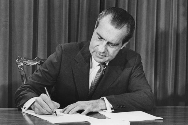 Richard Nixon at work