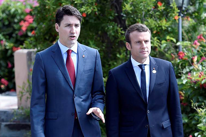 Justin Trudeau and Emmanuel Macron