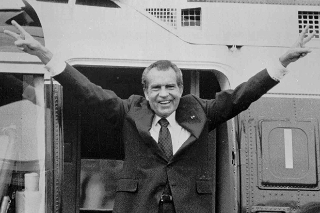 Richard Nixon’s famous gesture