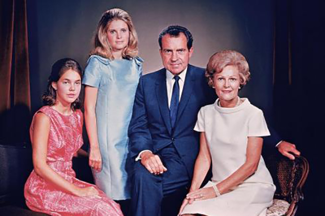 Richard Nixon with his family