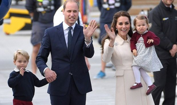 Prince William and Kate Middleton with their children