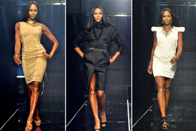 Naomi Campbell on the catwalk