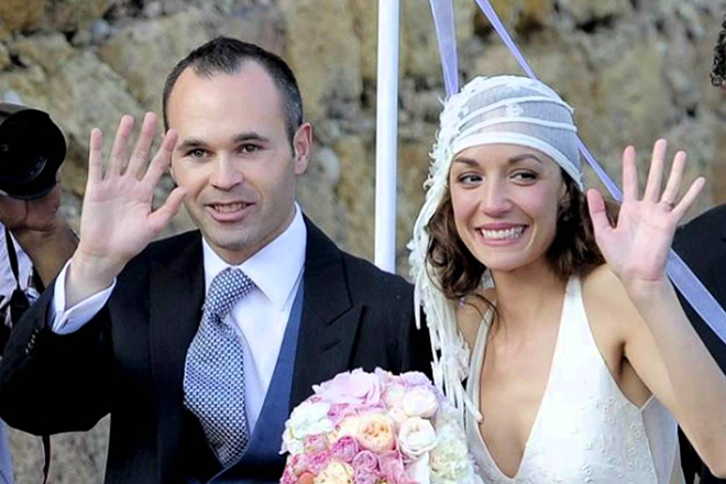 Andrés Iniesta and his wife
