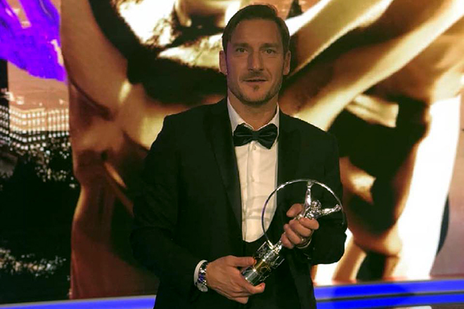 Francesco Totti with UEFA award