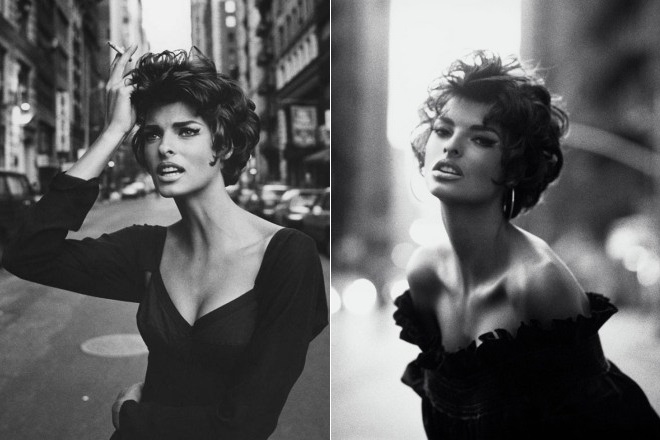 The photoshoot of Linda Evangelista for "Vogue" edition