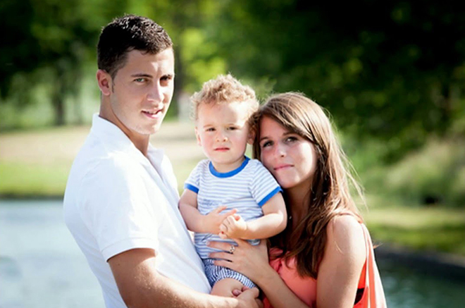Eden Hazard with his family