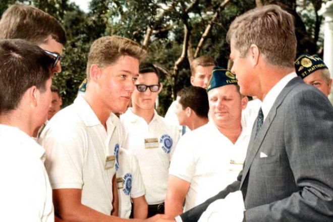 Bill Clinton meets John F. Kennedy