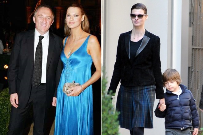 Linda Evangelista with François-Henri Pinault and their son