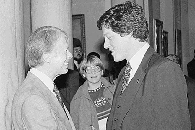 The US President Jimmy Carter and Arkansas Governor Bill Clinton, 1978