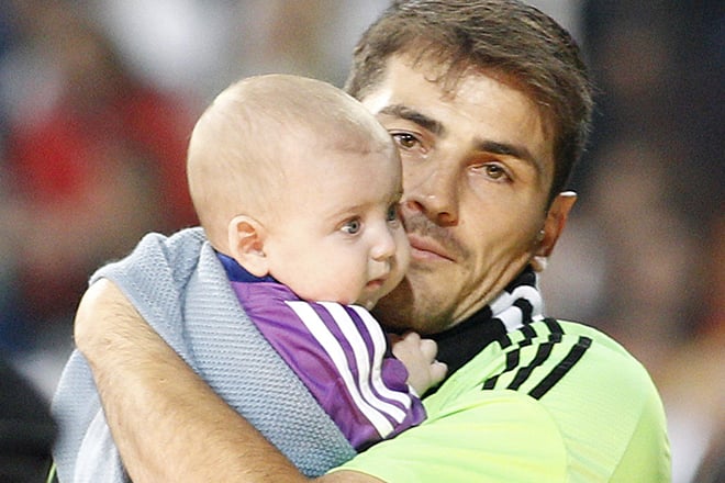 Iker Casillas with his son