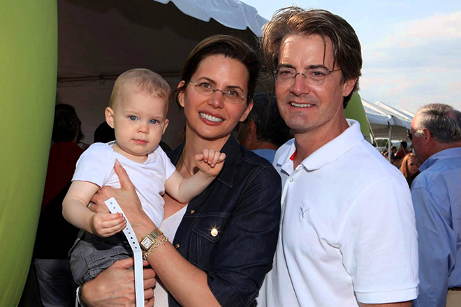 Kyle MacLachlan with his wife and son
