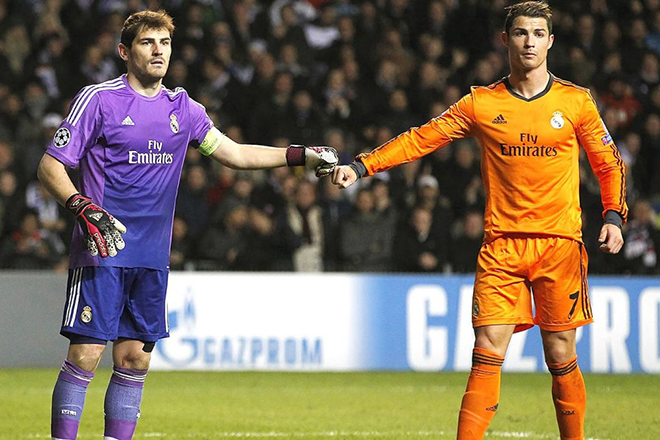 Iker Casillas and Cristiano Ronaldo in Real Madrid
