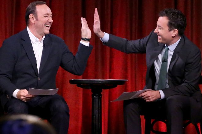 Kevin Spacey and Jimmy Fallon in 2018