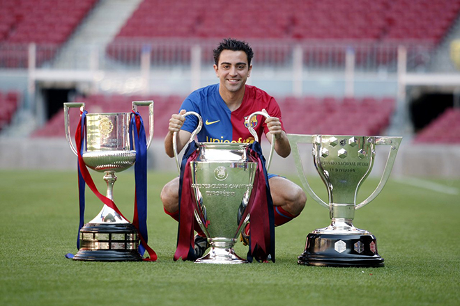 Xavi as a member of Barcelona F.C.