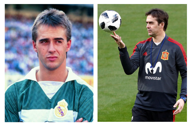 Julen Lopetegui in his youth and today