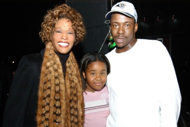 Whitney Houston and Bobby Brown with their daughter