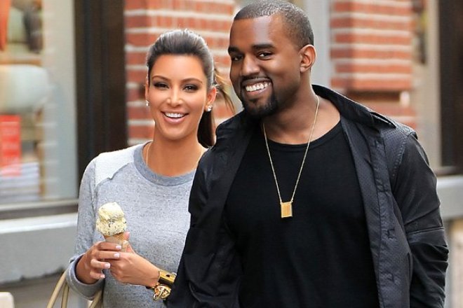 Kayne West with his wife