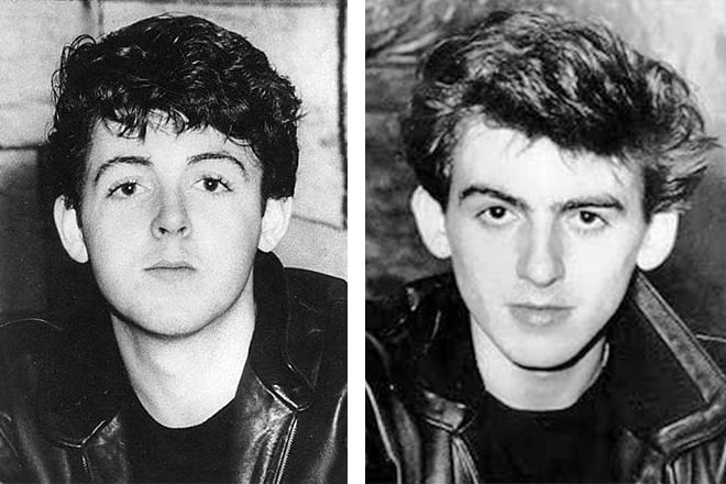 Young Paul McCartney and George Harrison