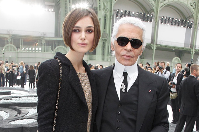 Keira Knightley and Karl Lagerfeld