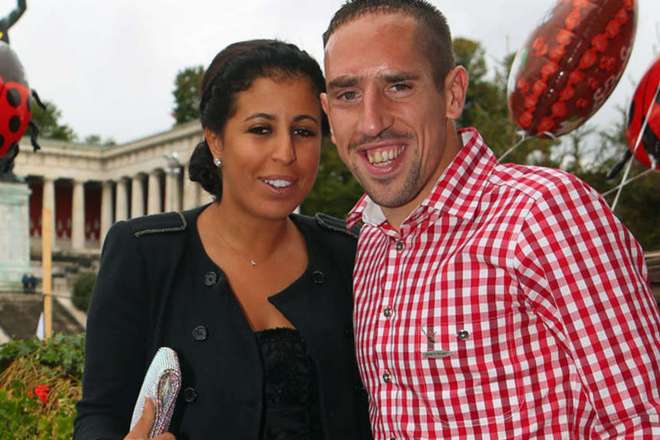 Franck Ribéry and his wife, Wahiba