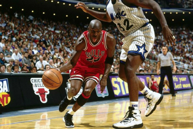 Michael Jordan playing