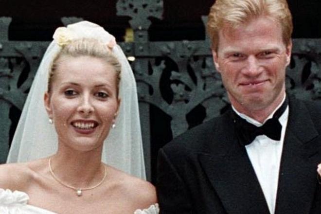 Oliver Kahn with his first wife, Simone