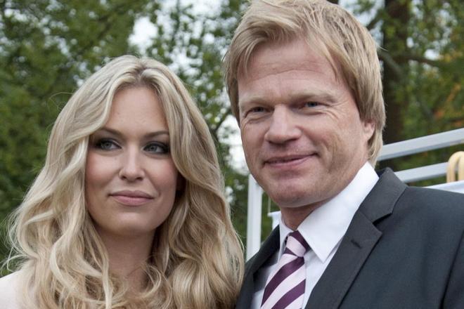 Oliver Kahn with his wife, Svenja
