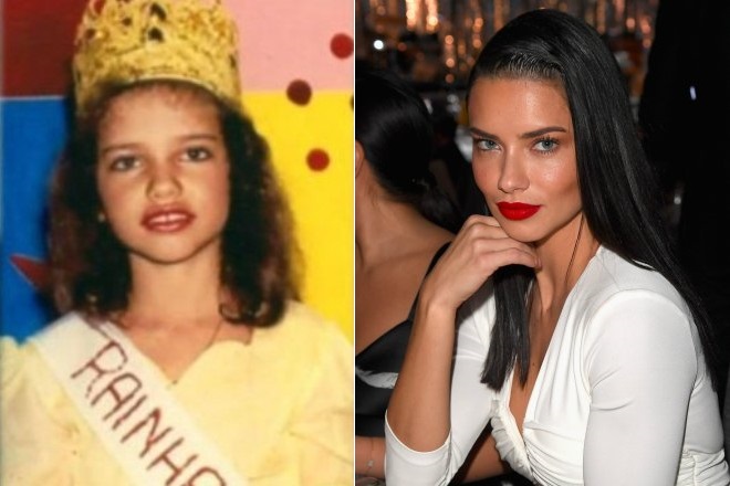 Adriana Lima in childhood and now