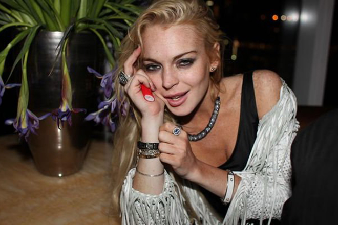 Lindsay Lohan being drunk