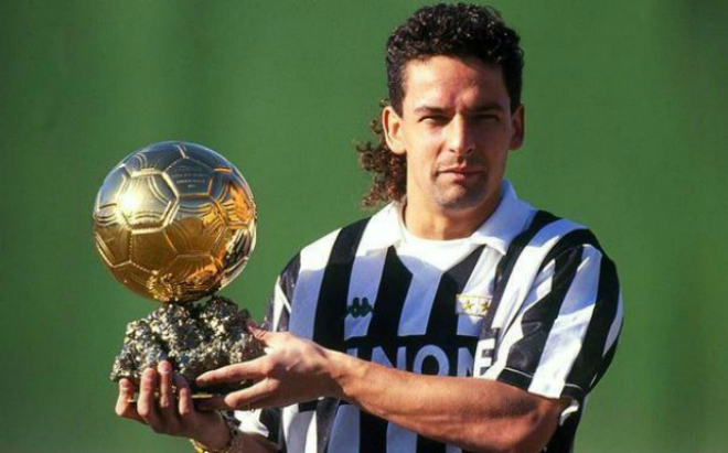 The legendary attacking player Roberto Baggio