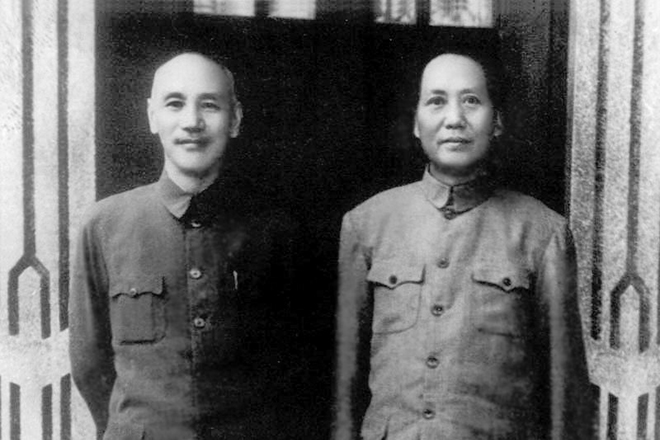Mao Zedong and the leader of the Kuomintang Chiang Kai-shek