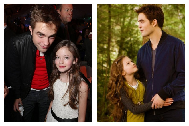 Mackenzie Foy and Robert Pattinson appeared together in the movie "The Twilight Saga"