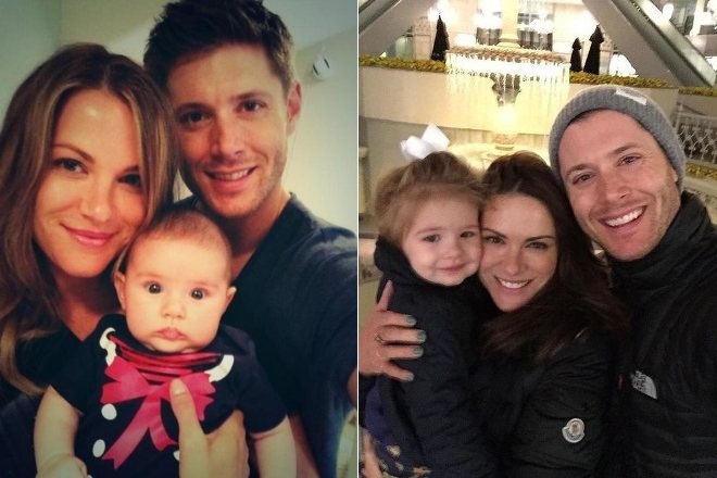 Jensen Ackles with his wife and daughter