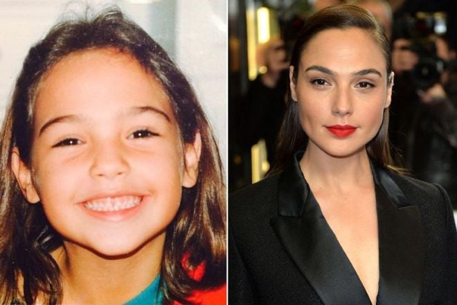 Gal Gadot in her childhood and at present