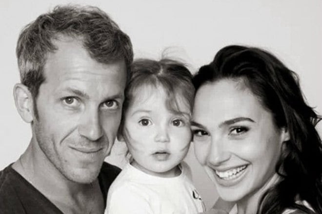 Gal Gadot with her husband and their daughter
