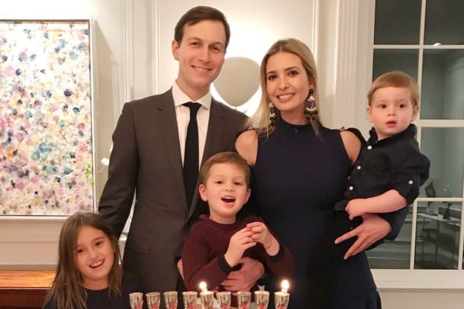 Ivanka Trump with her husband and children