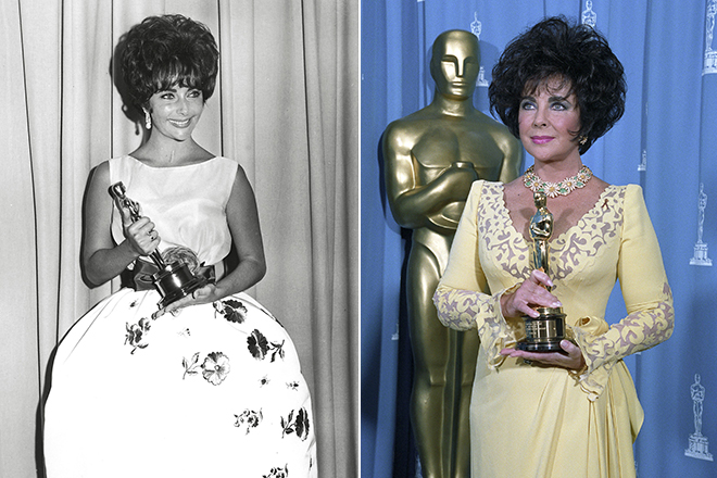 Elizabeth Taylor at the Academy Award ceremonies
