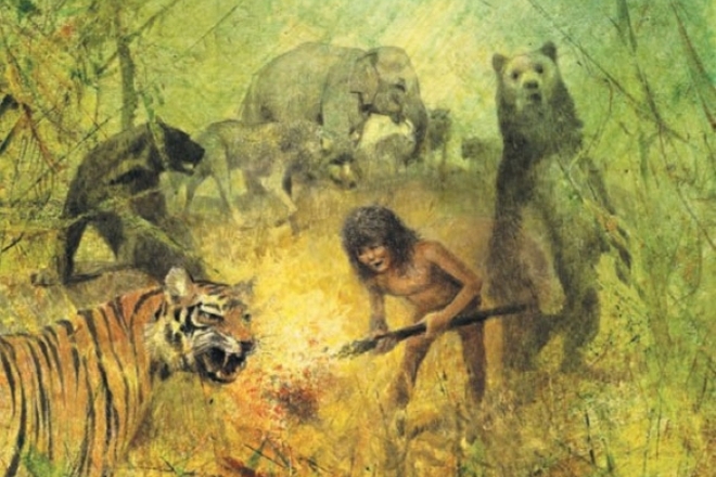 The illustration for Rudyard Kipling's The Jungle Book