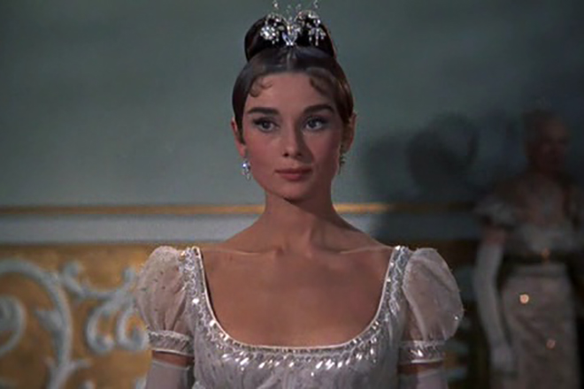 Audrey Hepburn playing Natasha Rostova
