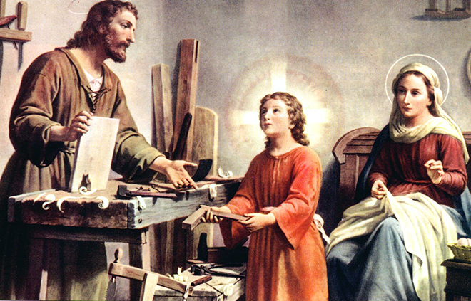 Little Jesus with his parents