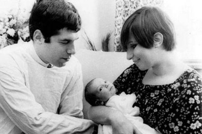 Barbra Streisand and Elliott Gould with their son