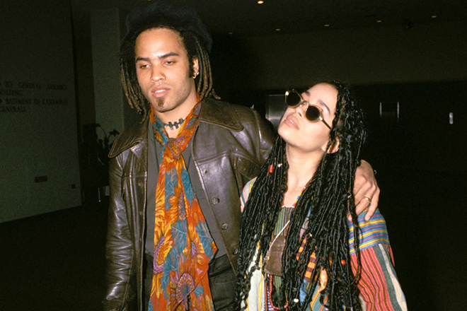 Lenny Kravitz with his wife