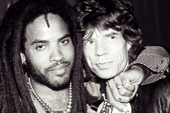 Lenny Kravitz and Mick Jagger