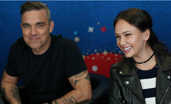 Robbie Williams and Aida Garifullina at the FIFA World Cup-2018 opening