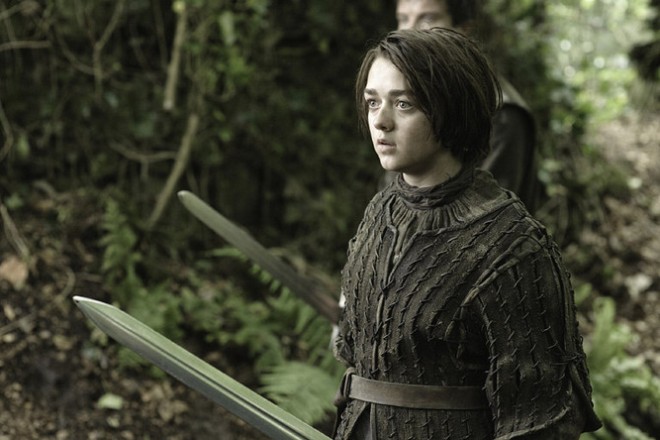 Maisie Williams as Arya Stark in the series Game of Thrones