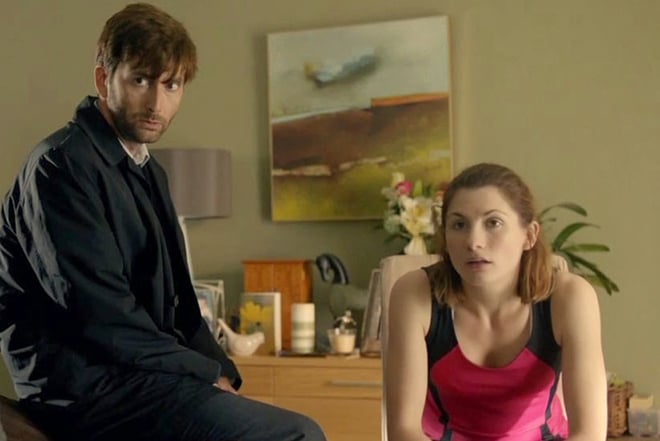 David Tennant and Jodie Whittaker in the series Broadchurch