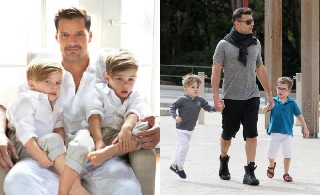 Ricky Martin with his children